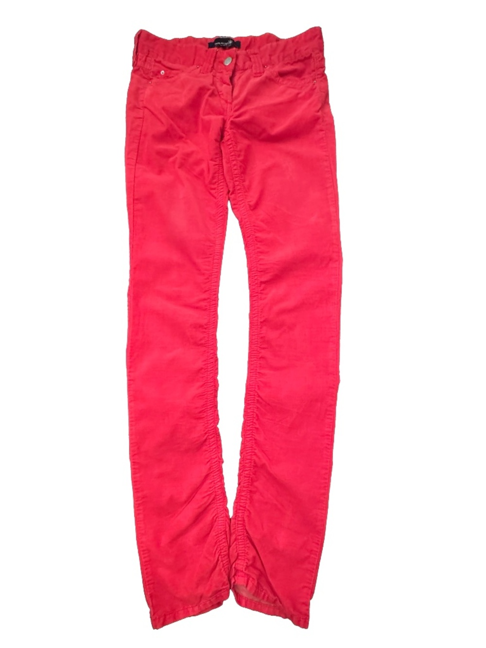 Isabel Marant Red Corduroy Skinny Pants Fine Wale 5 Pocket Jeans Women Size 0 XS